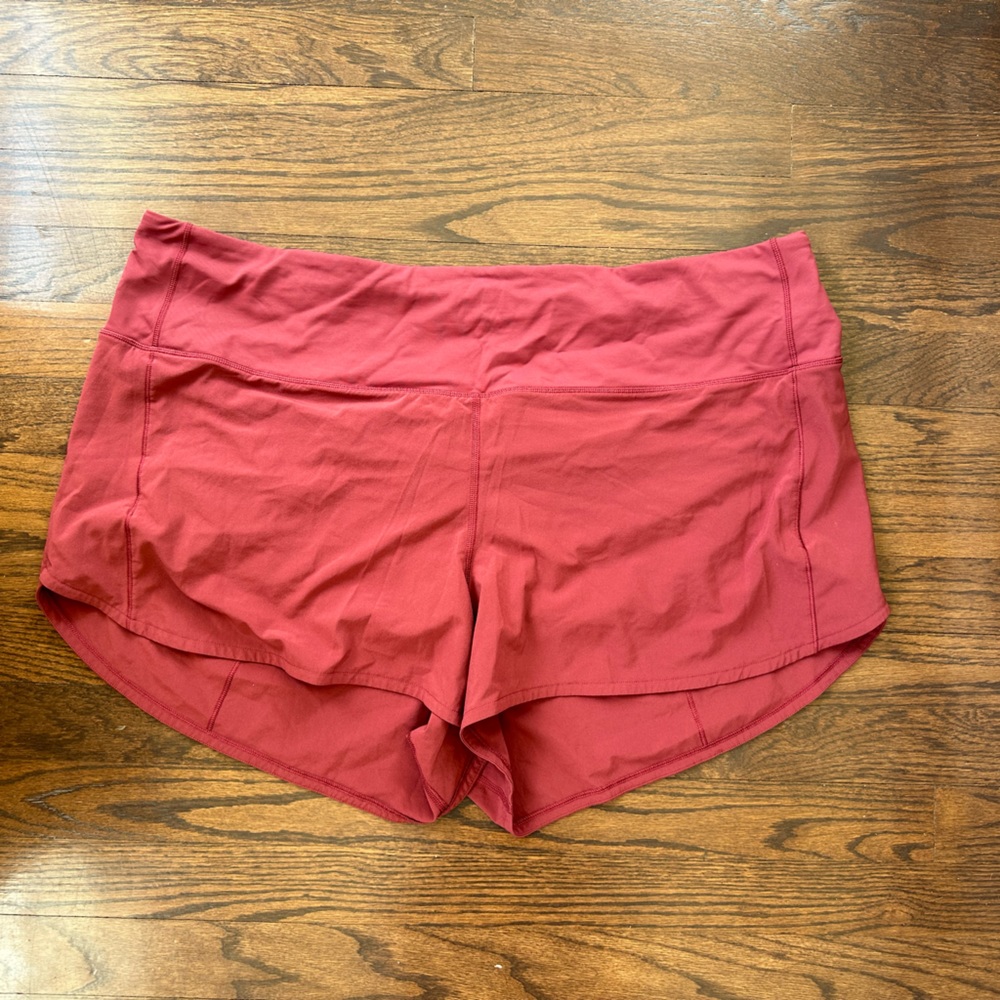 Burgundy Lululemon Speed Up High-Rise Lined Short 4”